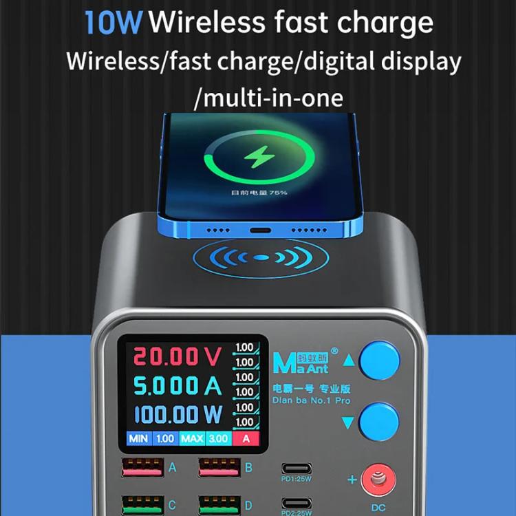 Chargeur multiport MaAnt DianBa No.1 Pro 9 ports avec affichage numérique, chargeur sans fil