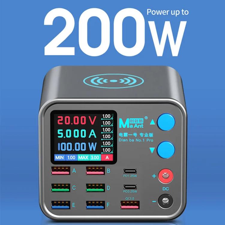 Chargeur multiport MaAnt DianBa No.1 Pro 9 ports avec affichage numérique, chargeur sans fil