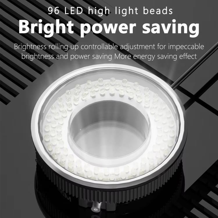 Lampes LED polarisées à anneau pour microscope de réparation de téléphone portable, 96 perles, éclairage de remplissage antireflet