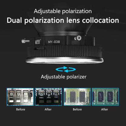 Lampes LED polarisées à anneau pour microscope de réparation de téléphone portable, 96 perles, éclairage de remplissage antireflet