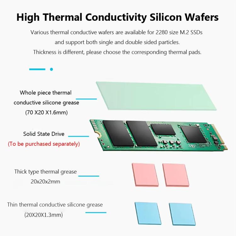 Radiateur SSD NVME M.2 2280 FinalCool pour PS5 Slim/Pro, dissipateur thermique intégré en alliage d'aluminium