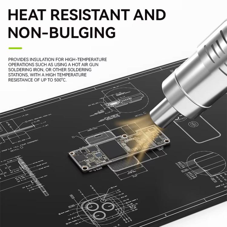 Tapis d'isolation thermique pour établi de réparation de téléphone portable et d'ordinateur, tapis en silicone inodore résistant aux hautes températures