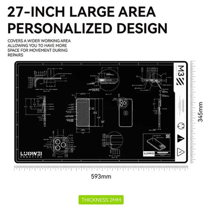 Tapis d'isolation thermique pour établi de réparation de téléphone portable et d'ordinateur, tapis en silicone inodore résistant aux hautes températures