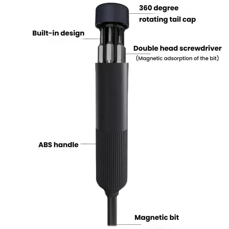 Kit de tournevis de précision 27 en 1 à double embout, mini outil de réparation pour téléphone portable, ordinateur, lunettes