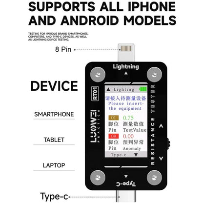 Testeur automatique de prise arrière de téléphone portable détachable de type C à 8 broches