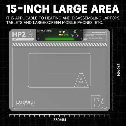 Table chauffante d'écran LUOWEI HP2, retrait d'écran à température constante, changement d'écran de tablette de téléphone au trésor, retrait de chauffage et séparation