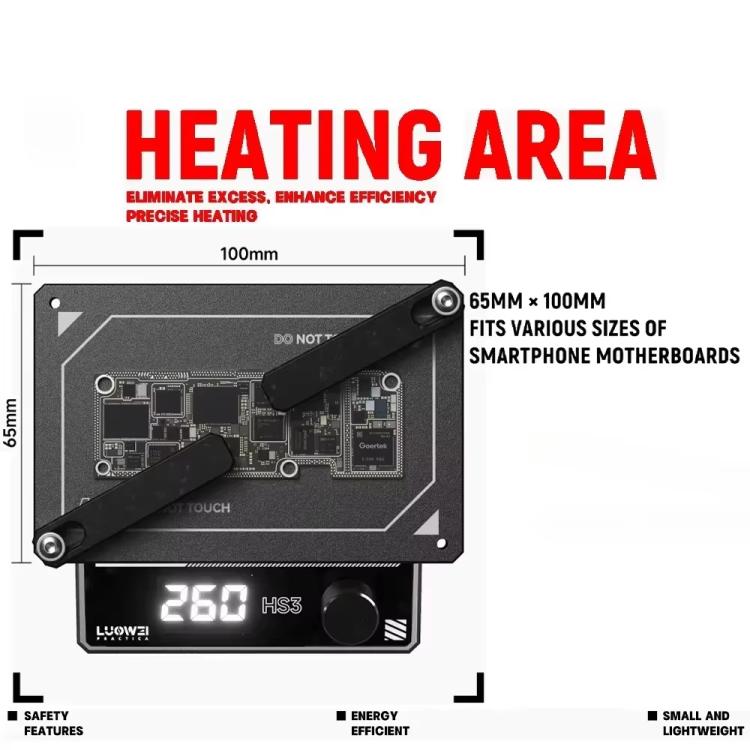 LUOWEI HS3 Universal Preheating Heating Station Layered Lamination Tinning Degumming Heating Station