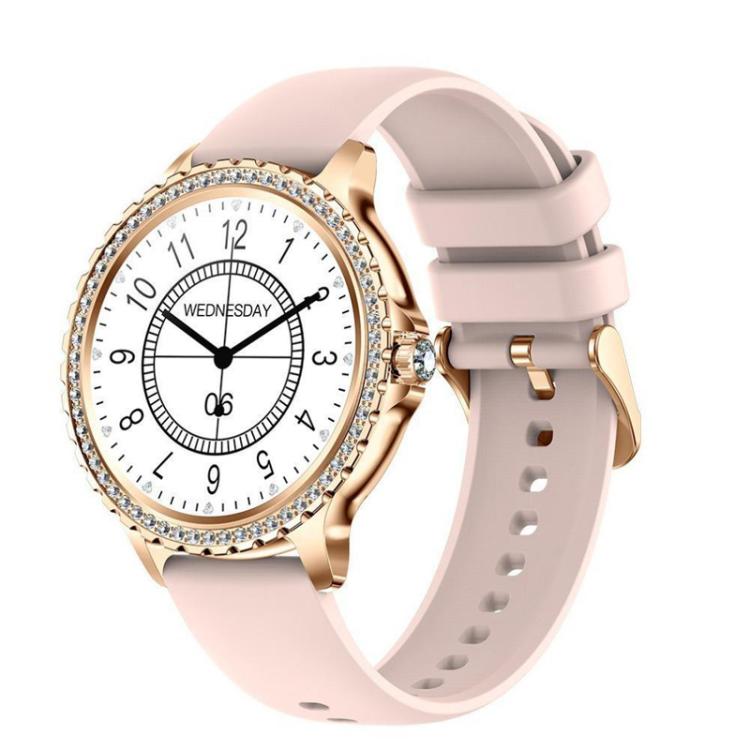 Appels Bluetooth, assistant vocal IA, montre connectée étanche pour le sport, Black Silicone Strap, Gold Pink Silicone Strap, Silver Gray Silicone Strap, Gold Rough Steel Strap+Pink Silicone Strap, Silver Rough Steel Strap+Gray Silicone Strap          ...