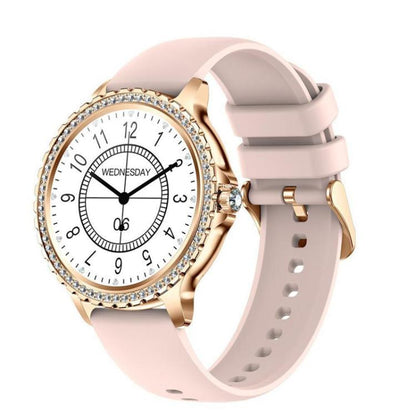 Appels Bluetooth, assistant vocal IA, montre connectée étanche pour le sport, Black Silicone Strap, Gold Pink Silicone Strap, Silver Gray Silicone Strap, Gold Rough Steel Strap+Pink Silicone Strap, Silver Rough Steel Strap+Gray Silicone Strap          ...