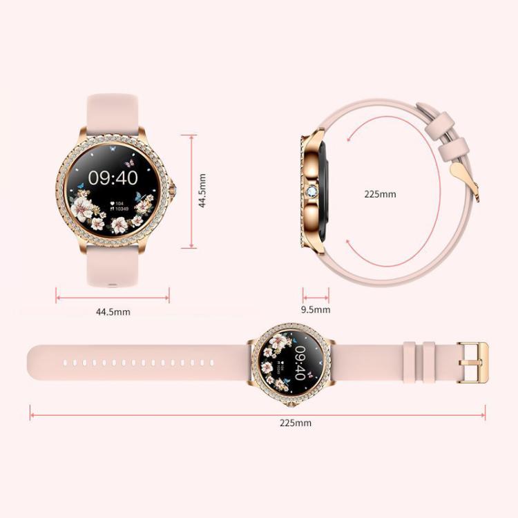 Appels Bluetooth, assistant vocal IA, montre connectée étanche pour le sport, Black Silicone Strap, Gold Pink Silicone Strap, Silver Gray Silicone Strap, Gold Rough Steel Strap+Pink Silicone Strap, Silver Rough Steel Strap+Gray Silicone Strap          ...