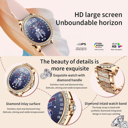 Appels Bluetooth, assistant vocal IA, montre connectée étanche pour le sport, Black Silicone Strap, Gold Pink Silicone Strap, Silver Gray Silicone Strap, Gold Rough Steel Strap+Pink Silicone Strap, Silver Rough Steel Strap+Gray Silicone Strap          ...