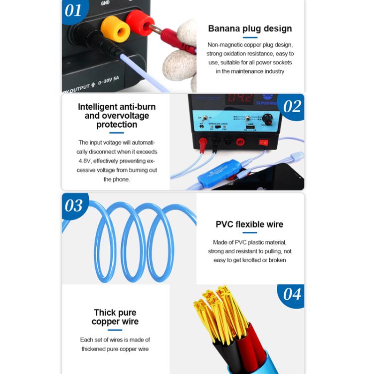 For iPhone / Android Series Power Supply Start-up Cables Mobile Phone Repair Test Cables