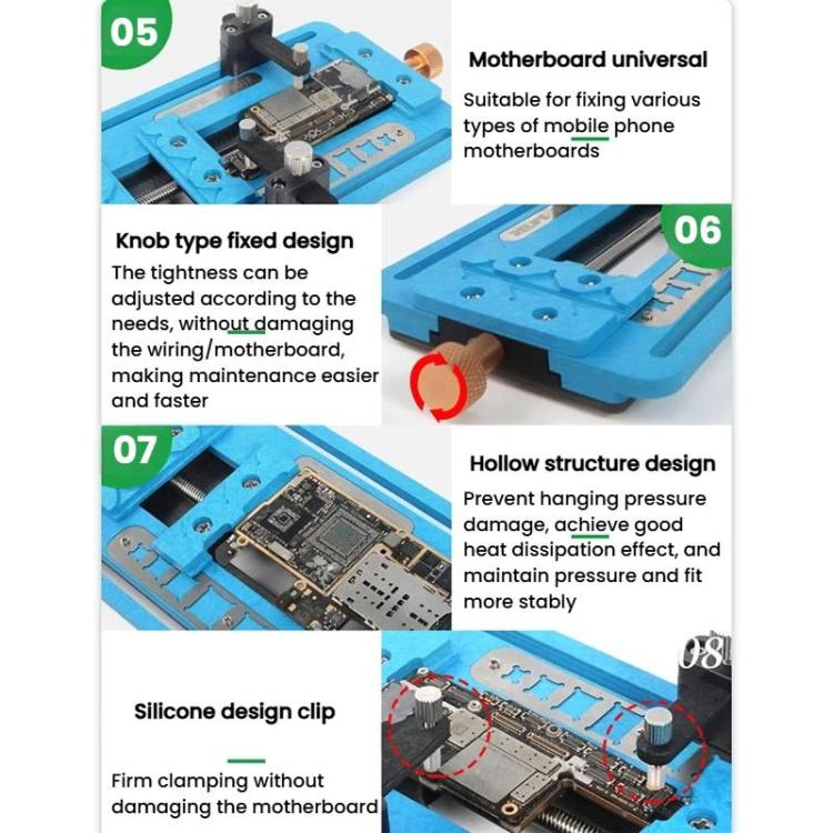 Motherboard Repair Fixture Dot Matrix Face CPU Hard Drive IC Type Adhesive Removal Dual Track Fixture
