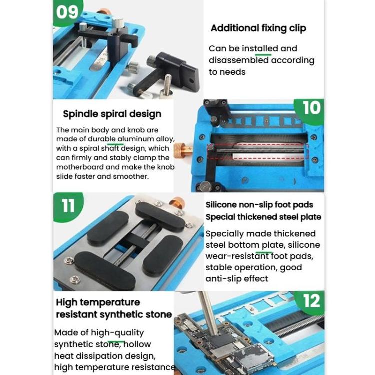 Motherboard Repair Fixture Dot Matrix Face CPU Hard Drive IC Type Adhesive Removal Dual Track Fixture