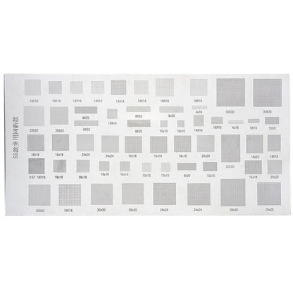 Kaisi 4pcs Solder Paste Stencil Universal Mobile Phone BGA Reballing Stencils 55 Multi-Purpose Steel Mesh