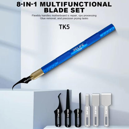 Kit de lames multifonctionnelles pour la réparation de téléphones portables : outil de décollement de la puce IC, des couches du processeur et des bords en caoutchouc., TK5