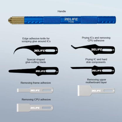 Kit de lames multifonctionnelles pour la réparation de téléphones portables : outil de décollement de la puce IC, des couches du processeur et des bords en caoutchouc., TK5