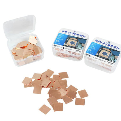 Lot de 100 pads thermiques en cuivre rouge pour processeur de téléphone Android ; feuilles de cuivre haute conductivité, 0.1mm, 0.3mm, 0.5mm