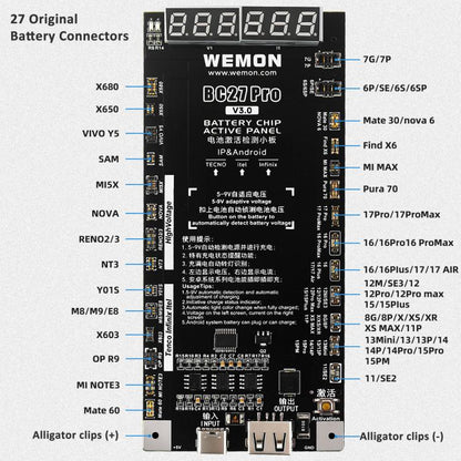 Carte d'activation de batterie WOMEN BC27 Pro V3.0 pour iPhone 6 à 17 et appareils Android, BC27 Pro V3.0