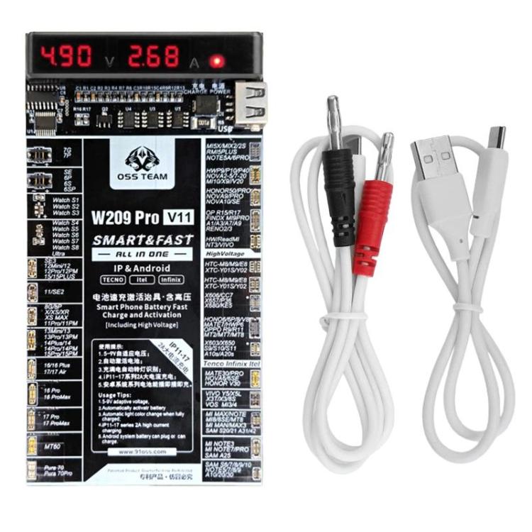 Carte d'activation de batterie OSS TEAM W209 PRO V11 haute tension 7,4 V pour iPhone séries 6 à 17 et appareils Android, W209 PRO V11