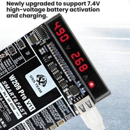 Carte d'activation de batterie OSS TEAM W209 PRO V11 haute tension 7,4 V pour iPhone séries 6 à 17 et appareils Android, W209 PRO V11
