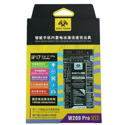 Carte d'activation de batterie OSS TEAM W209 PRO V11 haute tension 7,4 V pour iPhone séries 6 à 17 et appareils Android, W209 PRO V11