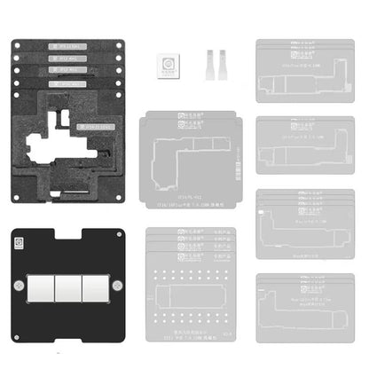Ensemble de plateforme de plantation en étain 28 en 1 AMAO X-16 avec base magnétique, plaque de positionnement, couche intermédiaire et filet de soudure.