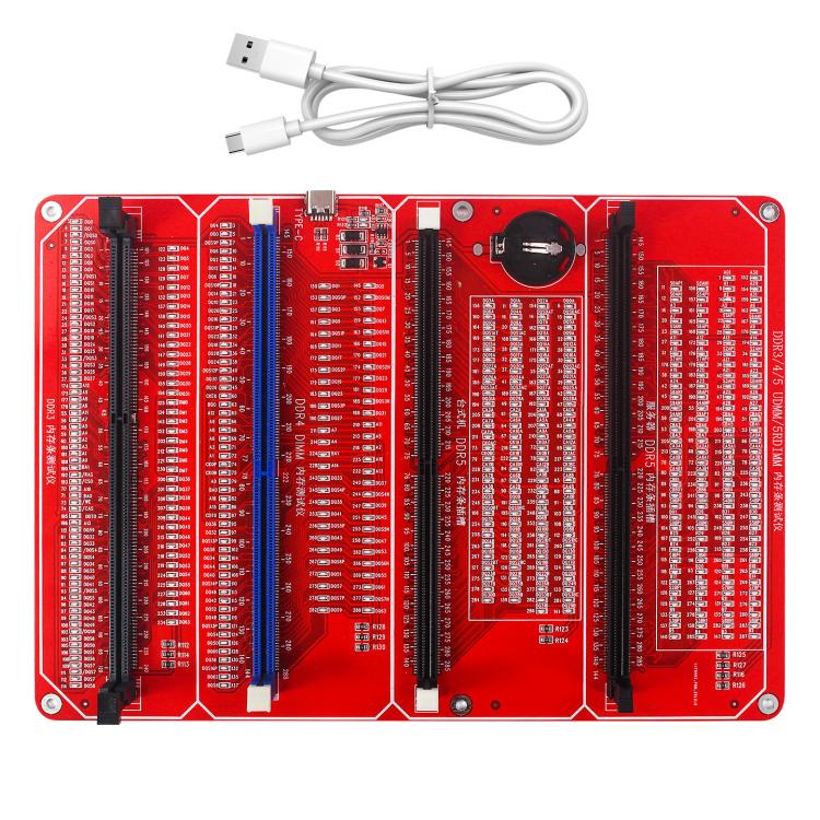 Testeur 4 en 1 avec indicateur LED pour modules de mémoire DDR3/DDR4 UDMM/DDR5 de bureau/DDR5 serveur, 4 In 1