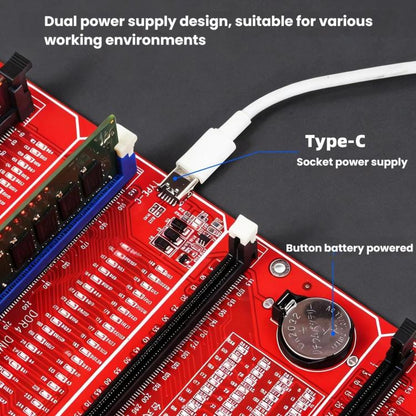 Testeur 4 en 1 avec indicateur LED pour modules de mémoire DDR3/DDR4 UDMM/DDR5 de bureau/DDR5 serveur, 4 In 1