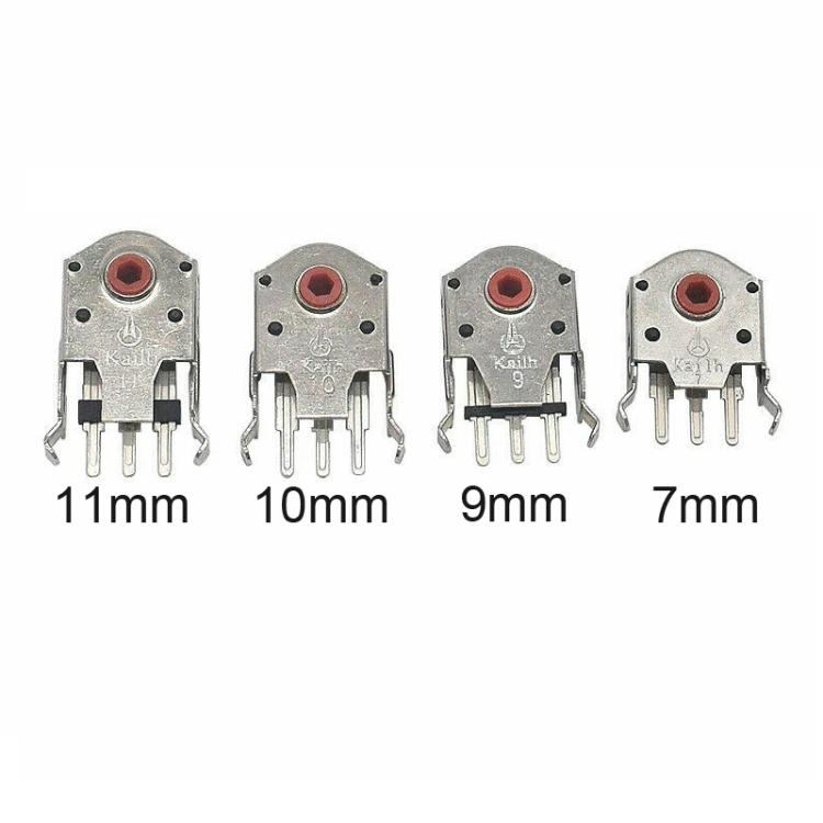 Encodeur de molette de souris anti-poussière Kailh à noyau rouge (lot de 5), 7mm, 9mm, 10mm, 11mm
