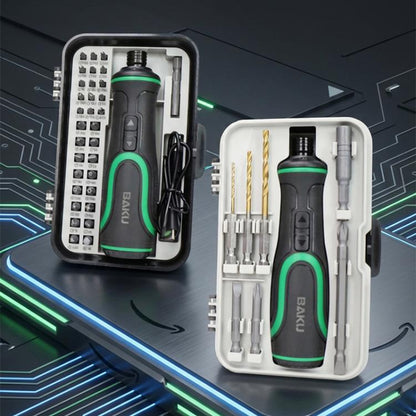 Kit de tournevis électrique BAKU 41 en 1 avec chargement USB-C et double éclairage LED pour les réparations domestiques et l'électronique, BA-0001