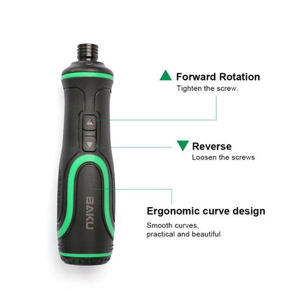 Kit de tournevis électrique BAKU 41 en 1 avec chargement USB-C et double éclairage LED pour les réparations domestiques et l'électronique, BA-0001