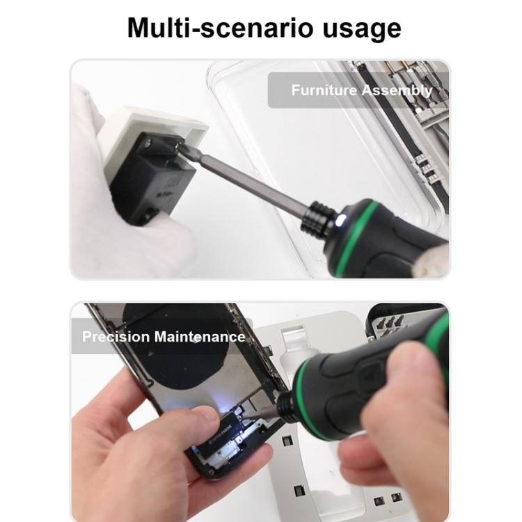 Kit de tournevis électrique BAKU 41 en 1 avec chargement USB-C et double éclairage LED pour les réparations domestiques et l'électronique, BA-0001