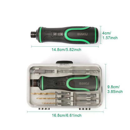 Kit de tournevis électrique BAKU 41 en 1 avec chargement USB-C et double éclairage LED pour les réparations domestiques et l'électronique, BA-0001