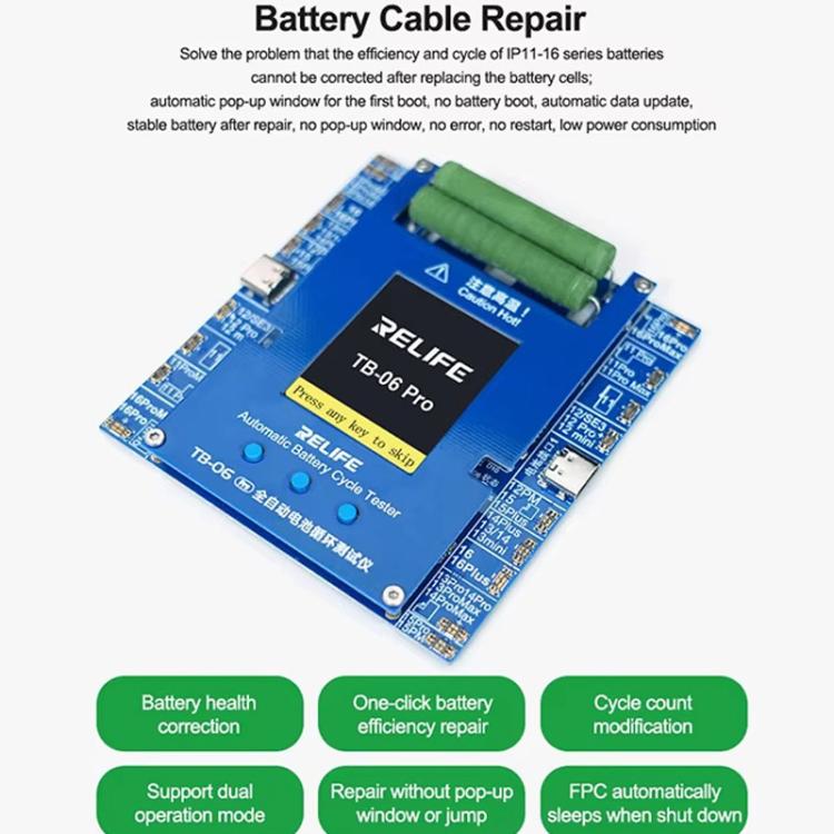 Testeur de cycle de batterie entièrement automatique pour iPhone 11-16 avec charge indépendante à deux canaux, prise européenne, TB-06 Pro