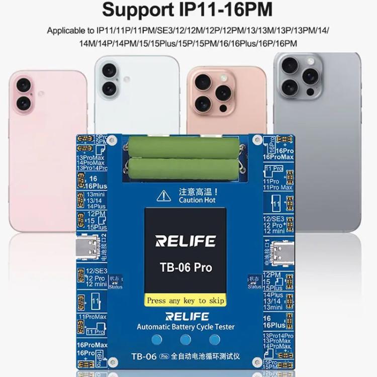 Testeur de cycle de batterie entièrement automatique pour iPhone 11-16 avec charge indépendante à deux canaux, prise européenne, TB-06 Pro