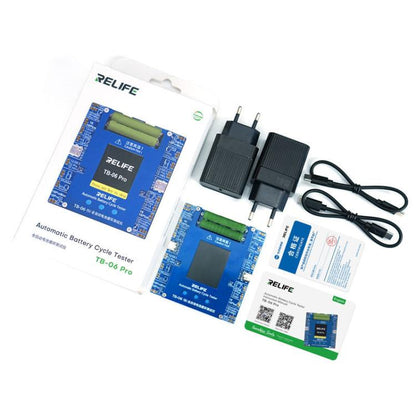Testeur de cycle de batterie entièrement automatique pour iPhone 11-16 avec charge indépendante à deux canaux, prise européenne, TB-06 Pro