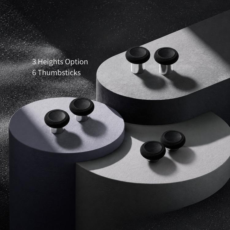 Kit de joysticks GuliKit NS34 King Kong Ring : 6 embouts de remplacement en 1 avec 3 hauteurs, compatibles avec la série de manettes GuliKit King Kong., NS34 Black, NS34 Gray