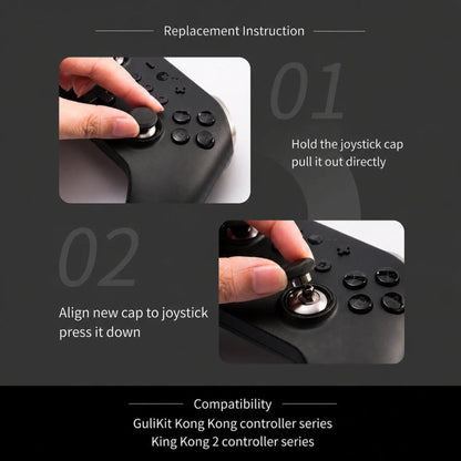Kit de joysticks GuliKit NS34 King Kong Ring : 6 embouts de remplacement en 1 avec 3 hauteurs, compatibles avec la série de manettes GuliKit King Kong., NS34 Black, NS34 Gray
