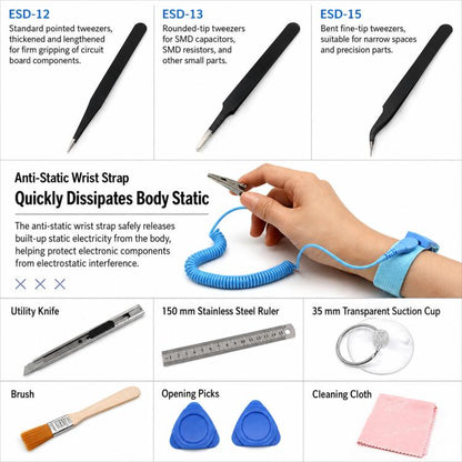 Kit d'outils de réparation électronique avec tournevis de précision pour téléphone, ordinateur et montre, 80-Piece Set