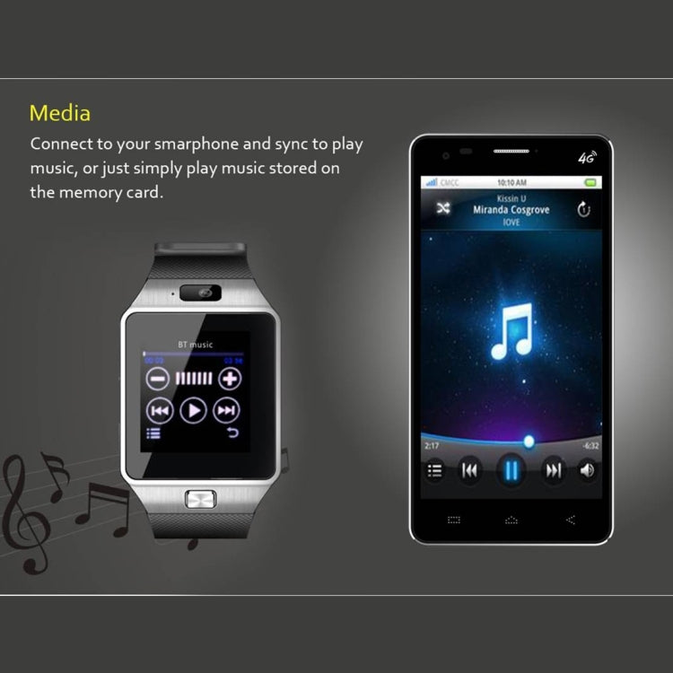DZ09 Écran 1,56 pouces Bluetooth 3.0 Smart Watch Phone