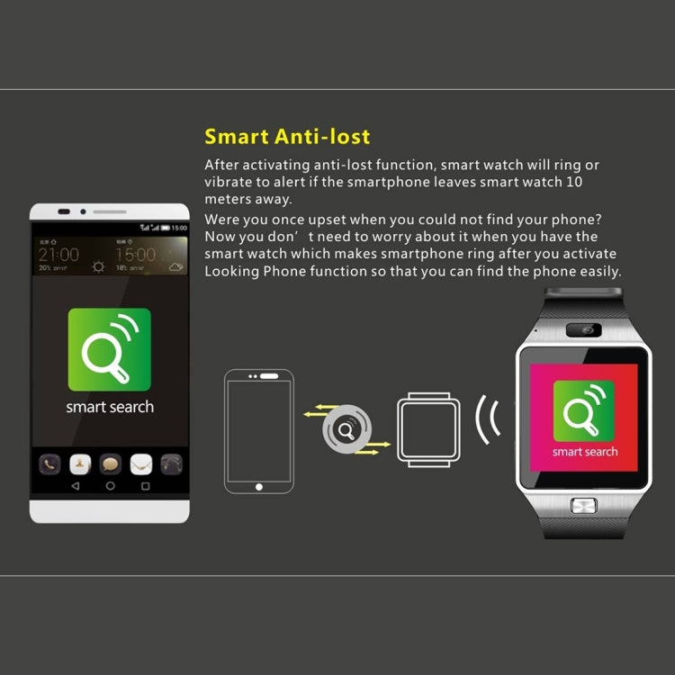 DZ09 Écran 1,56 pouces Bluetooth 3.0 Smart Watch Phone