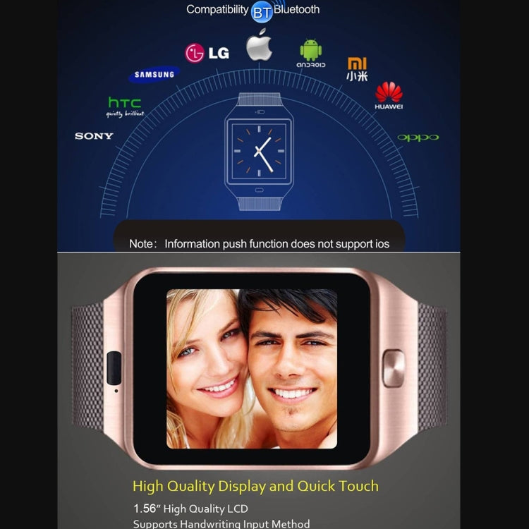 DZ09 Écran 1,56 pouces Bluetooth 3.0 Smart Watch Phone