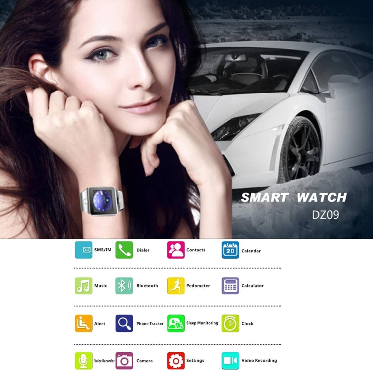 DZ09 Écran 1,56 pouces Bluetooth 3.0 Smart Watch Phone