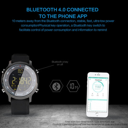 EX18 Montre de sport intelligente FSTN Écran plein écran Cadran lumineux Bracelet en TPU haute résistance, Comptage des étapes de soutien / Calories brûlées / Date du calendrier / Bluetooth 4.0 / Rappel d'appel entrant / Rappel de batterie faible