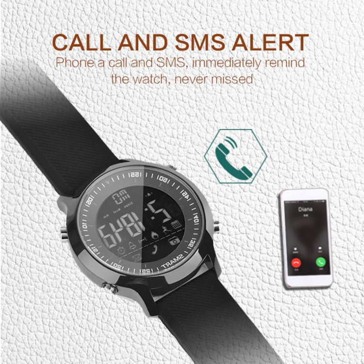 EX18 Montre de sport intelligente FSTN Écran plein écran Cadran lumineux Bracelet en TPU haute résistance, Comptage des étapes de soutien / Calories brûlées / Date du calendrier / Bluetooth 4.0 / Rappel d'appel entrant / Rappel de batterie faible