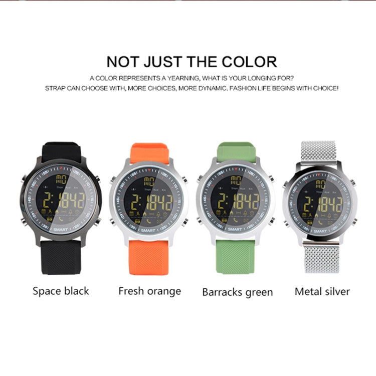 EX18 Montre de sport intelligente FSTN Écran plein écran Cadran lumineux Bracelet en TPU haute résistance, Comptage des étapes de soutien / Calories brûlées / Date du calendrier / Bluetooth 4.0 / Rappel d'appel entrant / Rappel de batterie faible