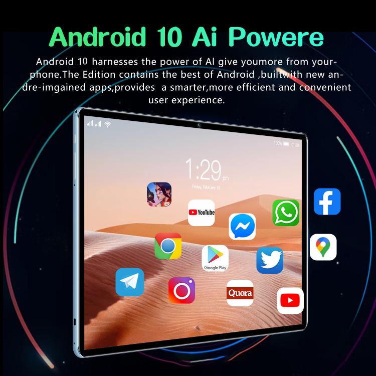 Tablette PC 4G LTE BDF P70 10,1 pouces, 6 Go + 128 Go, Android 10, processeur octa-core MTK6750, double SIM, prise américaine, 8GB+256GB, US Plug