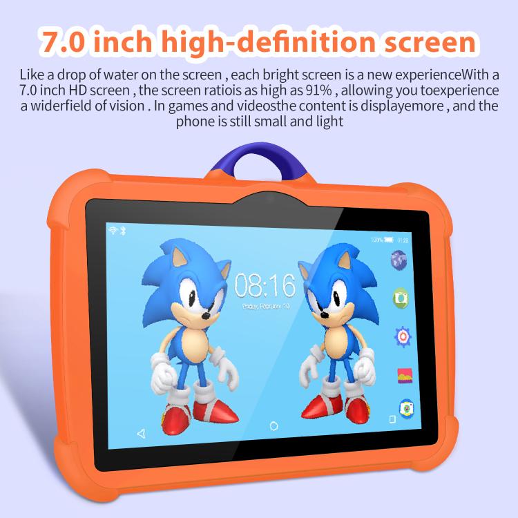 Tablette PC enfant BDF C8 7 pouces WiFi, 2 Go + 32 Go, Android 8.1, processeur octocœur MTK6735, prise US, 4GB+64GB