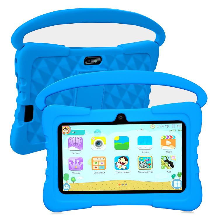 Tablette PC enfant BDF K3 7 pouces WiFi avec étui en silicone, 2 Go + 32 Go, Android 8.1, processeur quadricœur MTK6735, prise US, 4GB+64GB